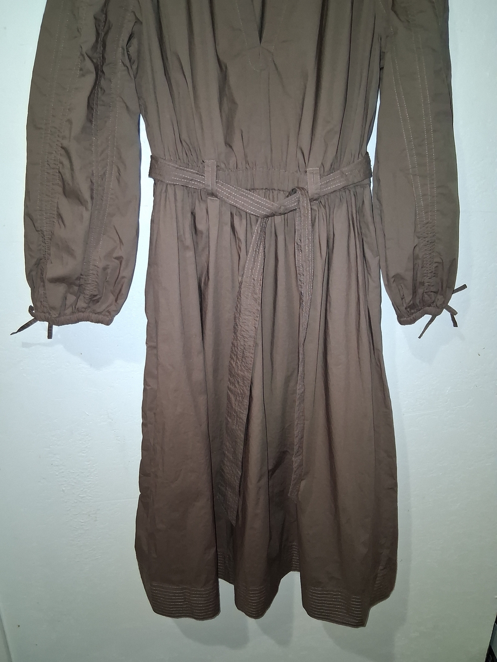 J.CREW Tie Waist Vneck Cotton Dress - Picture 6 of 9